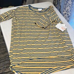 Striped Yellow and Blue Dress